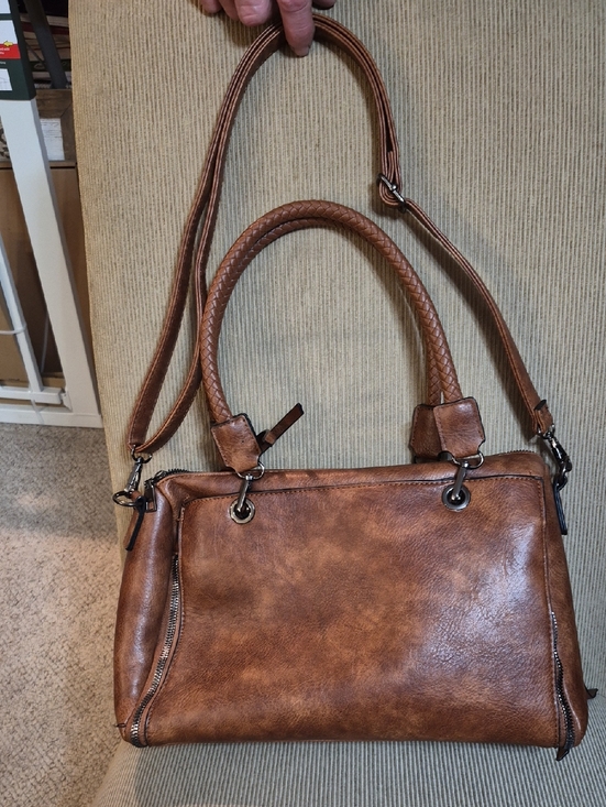 Handbags - Classic Brown Women's Satchel Bag - Versatile Everyday Handbag